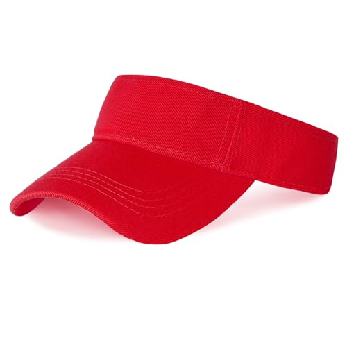Marrywindix 1 Piece of Sport Wear Athletic Visor Sun Sports Visor Hat Visor Adjustable Cap for Women and Men - color: Red