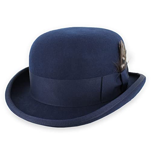 Hats in the Belfry NEW Tammany Bowler Black, Grey, Navy, Brown, Pearl - color: Navy, size: X-Large
