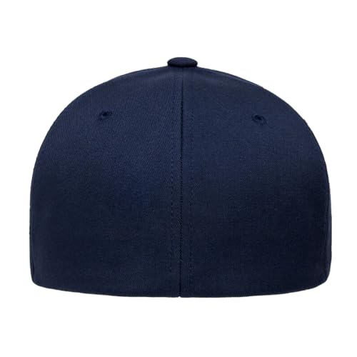 Flexfit NU Tri-Layer Athletic Fitted Baseball Cap with Seam-Sealed Taping - color: Navy, size: Small-Medium