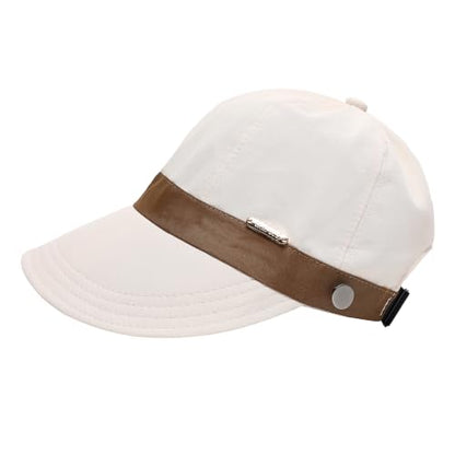 UPF 50+ Foldable Packable Wide Brim Sun Hat for Women with Ponytail Hole - color: Beige-brown