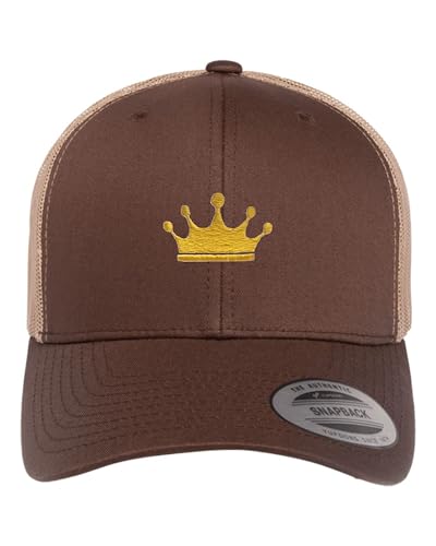 Go All Out Adult Golden Crown Structured Trucker Cap - color: Brown/ Khaki