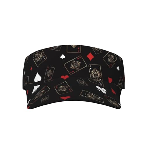 Sports Sun Visor Hats Adjustable Men Women Lightweight Packable Cooling Empty Top Visor Hat for Running, Tennis, Golf - color: Casino