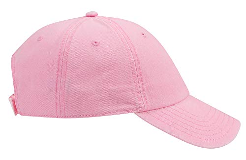 OTTO Garment Washed Pigment Dyed Cotton Twill 6 Panel Low Profile Dad Hat - color: Pink