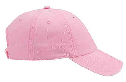 OTTO Garment Washed Pigment Dyed Cotton Twill 6 Panel Low Profile Dad Hat - color: Pink