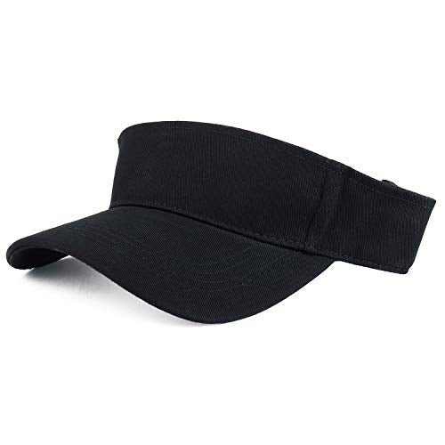 Trendy Apparel Shop XXL Oversize Solid Cotton Adjustable Sun Visor - color: Black