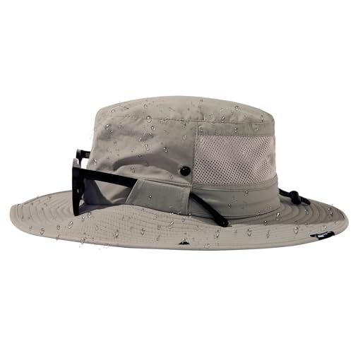 TOP-EX Wide Brim Bucket Sun Hat for Men & Women, Quick-Dry Boonie Hat, Mesh - color: Light Gray, size: Medium-Large