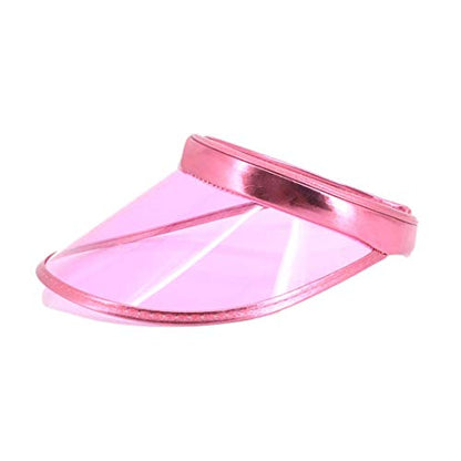 Surkat Women Sun Visors Hologram Wide Brim Thicker Sweatband UV Protective Sportswear Visors Sunhat - color: Pink2