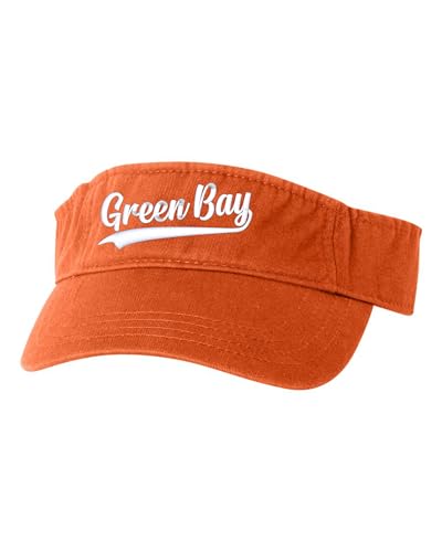 Go All Out City of Green Bay Wisconsin Fashion Script Bucket Ponytail Visor Embroidered Cap Dad Hat - color: Orange