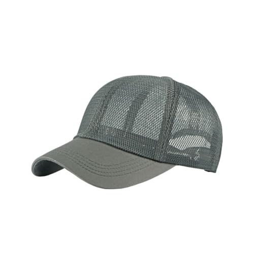 FASHIXD Mesh Baseball Cap for Men Women Summer Breathable Trucker Hats Adjustable Outdoor Sports Running Hats - color: Gray