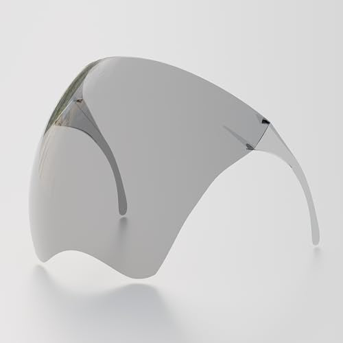 mayoken® Full Face Shield Sunglasses, Futuristic Anti-Glare Sun Protection Visor for Men & Women, Anti-Fog Mirror Shield Lens, Lightweight & Comfortable Transparent Gray - color: Transparent Gray