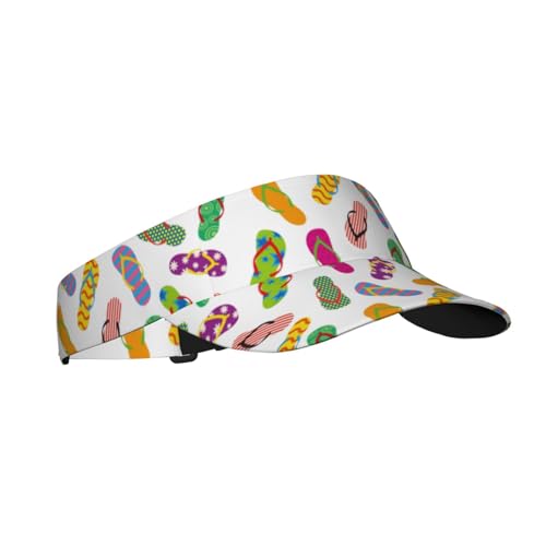 Sports Sun Visor Hats Adjustable Men Women Lightweight Packable Cooling Empty Top Visor Hat for Running, Tennis, Golf - color: Flip Flops, size: 1-2