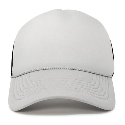 DALIX Two Tone Trucker Hat Summer Mesh Cap with Adjustable Snapback Strap - color: Gray-black, size: One Size