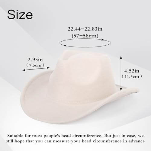 2 Pack Western Cowboy Hats for Women Men 2 Different hat Bands - color: White - Khaki