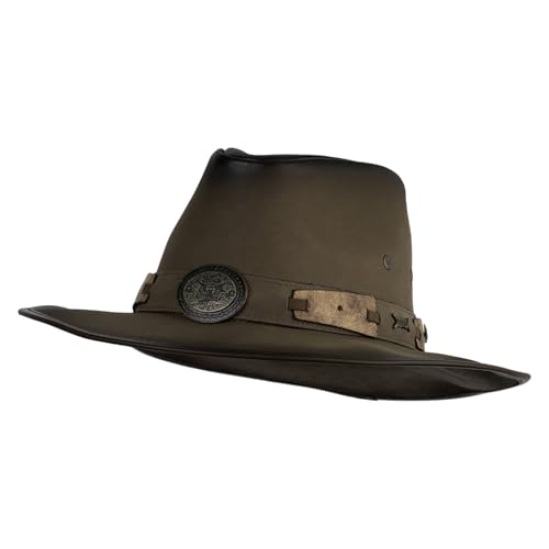 e4Hats.com UPF 50+ Australian Outback Faux Leather Hat - color: Texas Longhorn B, size: Large