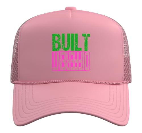 Green and Pink Different Pink and Green Trucker Hat with Adjustable Mesh Back - color: Pink