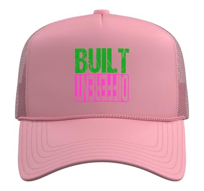 Green and Pink Different Pink and Green Trucker Hat with Adjustable Mesh Back - color: Pink