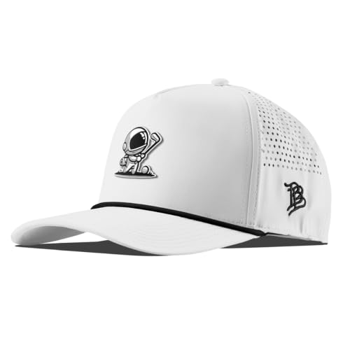 Branded Bills Moon Shot Curved 5 Panel Rope Hat for Men - color: White