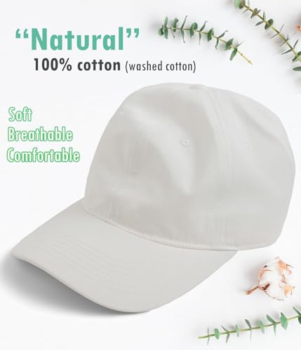 Hot Summer Baseball Cap, 35% Thinner Cotton Dad Hat Lightweight - color: White