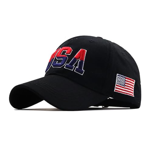 American Flag Baseball Caps Embroiderred USA Flag Patriotic Dad Hat Adjustable Trucker Hats for Men Women - color: Usa Flag Navy Black