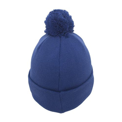 Pacific Headwear Unisex Adult Pacific Headwear Knit Fold Over Pom-pom Beanie - color: Royal, size: One Size