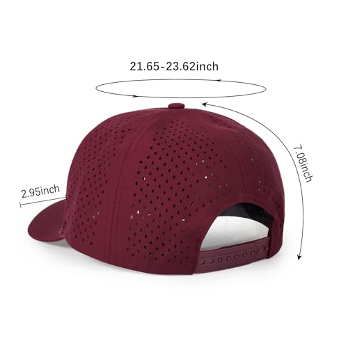 HH HOFNEN Quick Dry Baseball Cap Snapback Golf Trucker Hat for Men Women - color: #1 Red
