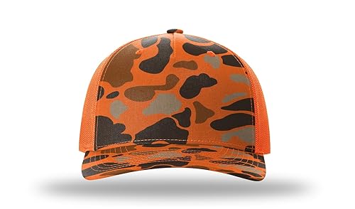 Richardson 112FP & 112PFP Classic Fit Five-Panel Snapback Trucker Cap |OSFM - color: Blaze Duck Camo/Blaze