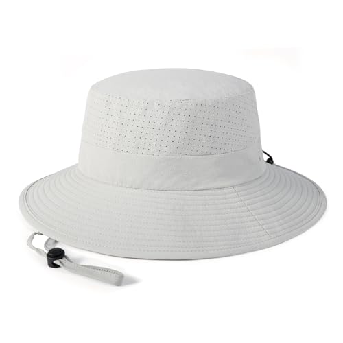 VOBOOM Unisex Wide Brim UV Protection Fishing Sun Hat - color: Grey