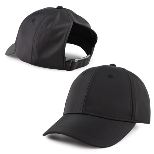 Zsedrut Girls Glitter Baseball Cap Kids Adjustable Ponytail Hat Toddler Summer Mesh Trucker Hats - color: Pure Black