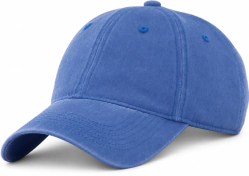 TSSGBL Vintage Cotton Washed Baseball Cap S to XXL Unstructured Low Profile Adjustable Distressed Dad Hat for Men Women - color: Blue(washed), size: Medium-Large