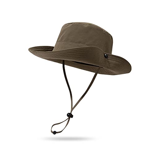 CLAPE Wide Brim Sun Hat for Men Women Lightweight Breathable Fishing Hat UPF50+ Foldable Bucket Hat for Fishing Hiking Beach - color: Xt05-green