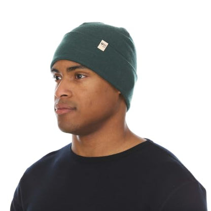 100% Merino Wool Cuff Beanie - Warm Winter Hat - Novelty Beanie - Toque - color: Forest Green