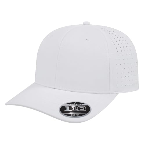Cap America i8533 Flexfit 110 Performance 6-Panel Adjustable Snapback Cap - color: White