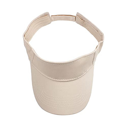 HH HOFNEN Sports Sun Visor Hats Cotton Adjustable Golf Caps for Men Women - color: #1b Beige