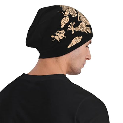 Beanie Hat for Men Women Slouchy Beanie Skull Sleep Cap Soft Lightweight Chemo Hat Stretch Cancer Headwear - color: Dragon