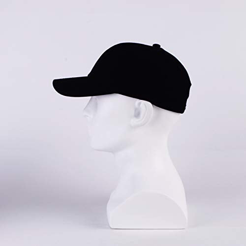 LANGZHEN Unisex Baseball Cap 100% Cotton Fits Men Women Washed Denim Adjustable Dad Hat - color: Structured-black