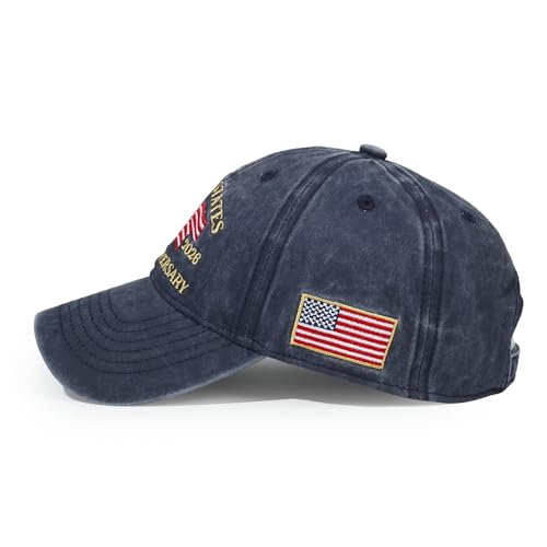 USA 250th Anniversary Baseball Cap Patriotic Embroidered American Hat - color: 2-navy