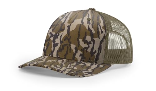 Printed Five-Panel Trucker Hat by Cotton Paperie - color: Mossy Oak Bottomland/ Loden