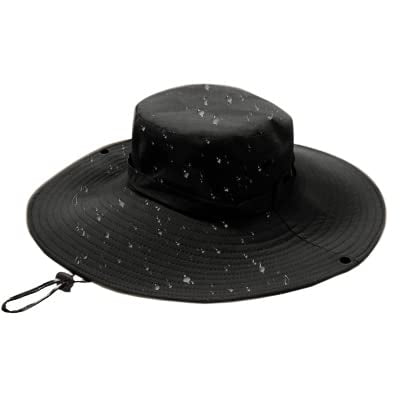 Waterproof Fishing Hat 12CM Wide Brim Sun Hat for Women Mens Packable Bucket hat- UPF 50 for Outdoor Gardening Beach Hats - color: Black