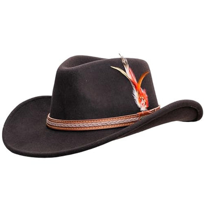 Outback Trading Unisex Adult's High Country Durable Wool Western Cowboy Hat with Brim Lock - color: Tanbark, size: Small