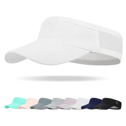 HH HOFNEN Sports Sun Visor Unisex Cooling Cap Lightweight Stretchy Packable - color: #1 White