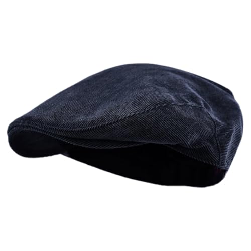 Newsboy Cap for Men/Women Newsboys Hat Men Beret Hats Soft & Comfortable Dress Beret Fashionable Caps for Daily Wear - color: Corduroy Navy, size: Medium