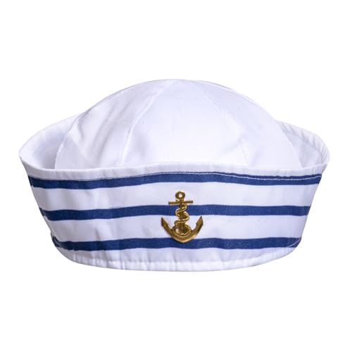 ALVOGIMOR Sailor Captain Navy Hat for Women,White Sailor Captain Cap Sail Hats for Navy Costume Dressing Up Halloween Party Accessory