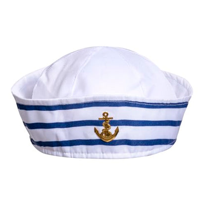ALVOGIMOR Sailor Captain Navy Hat for Women,White Sailor Captain Cap Sail Hats for Navy Costume Dressing Up Halloween Party Accessory