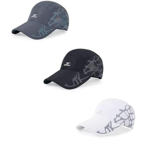 Running Hat Mesh Quick Dry Hat Baseball Cap for Women Men - color: Darkgrey+black+white