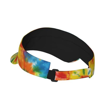 Adjustable Sun Visor Hats, Lightweight Open-Top Sports Visors - color: Tie Dye
