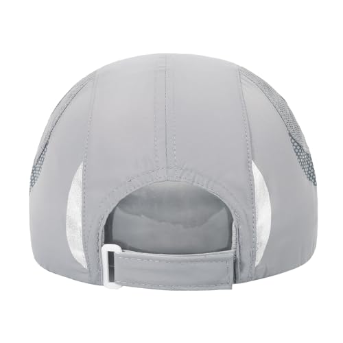 HH HOFNEN Quick Dry Cap Lightweight Running Sports Golf Hat for Men Women - color: #3 Light Grey+black+navy