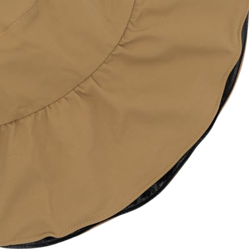 Women Summer Rain UV UPF 50 Sun Protection Wide Brim Hat - Foldable Bucket Sun Hat - color: Camel