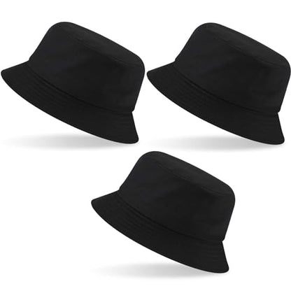 Zhanmai 3 Pcs XXL Bucke Large Oversize Hat for Woman - color: Black