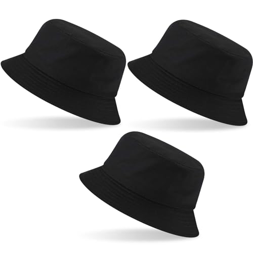 Zhanmai 3 Pcs XXL Bucke Large Oversize Hat for Woman - color: Black