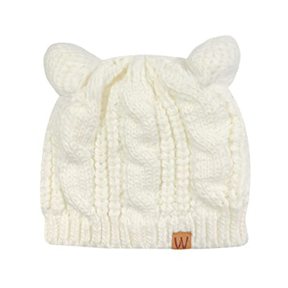 allydrew Winter Thick Knit Beanie Slouchy Beanie for Men & Women - color: Ivory